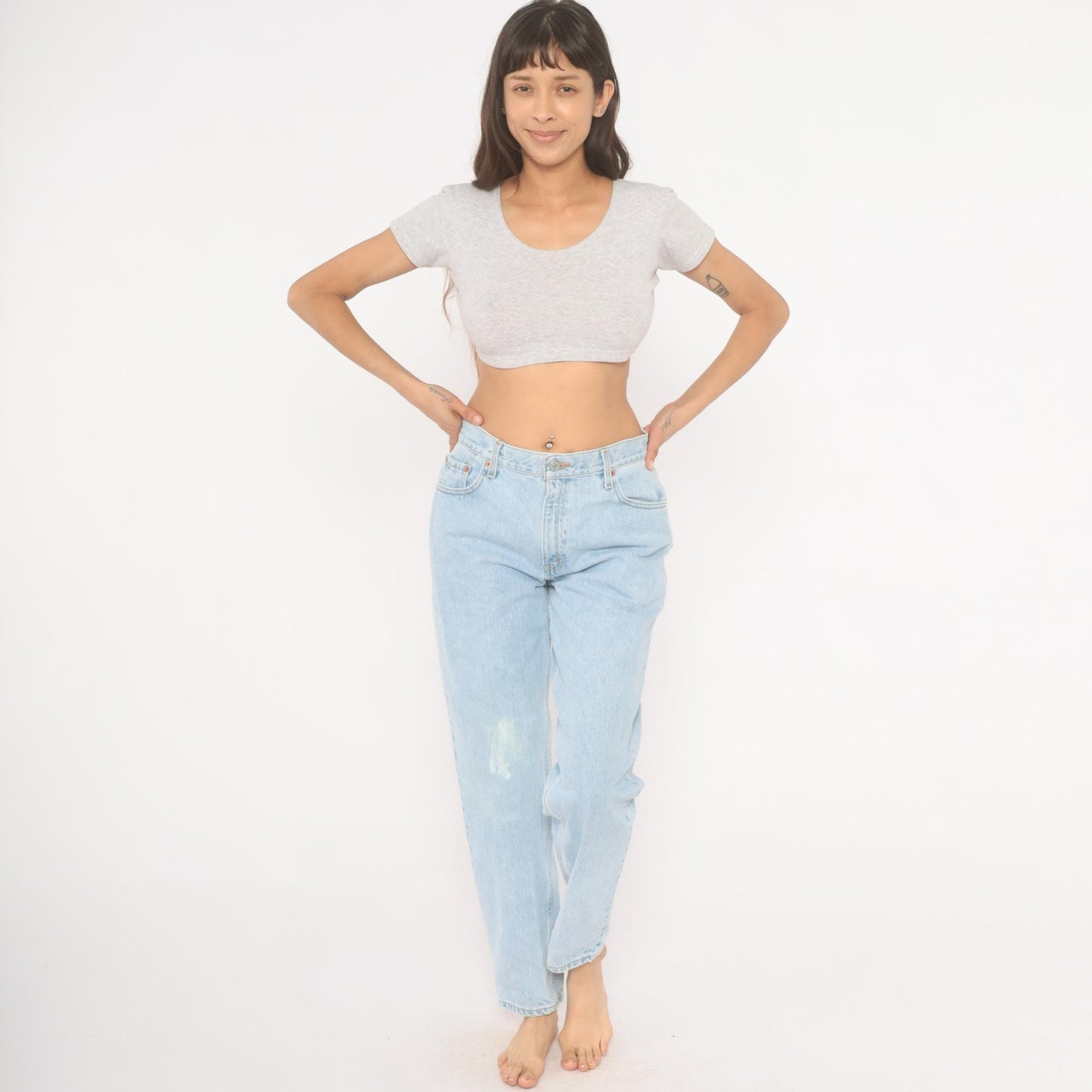 Levi's 550 Mom Jeans Light Wash High Waisted Tapered Leg 90s Cotton 31