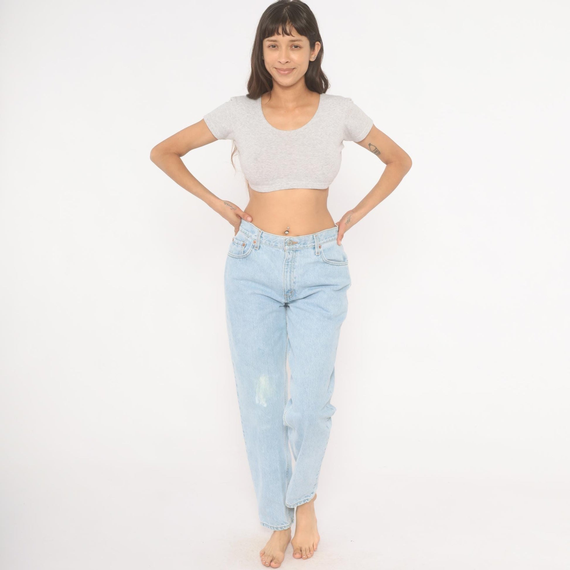 Levi's 550 Mom Jeans Light Wash High Waisted Tapered Leg 90s Cotton 31