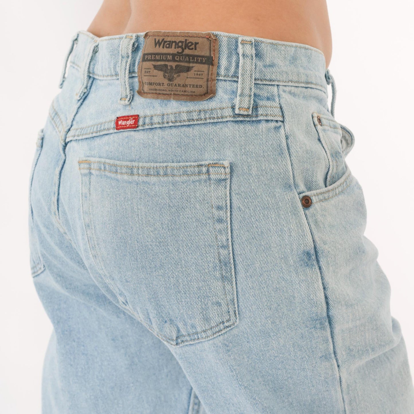 Wrangler Straight Leg Jeans 2000s Light Wash Mid Rise 34x29