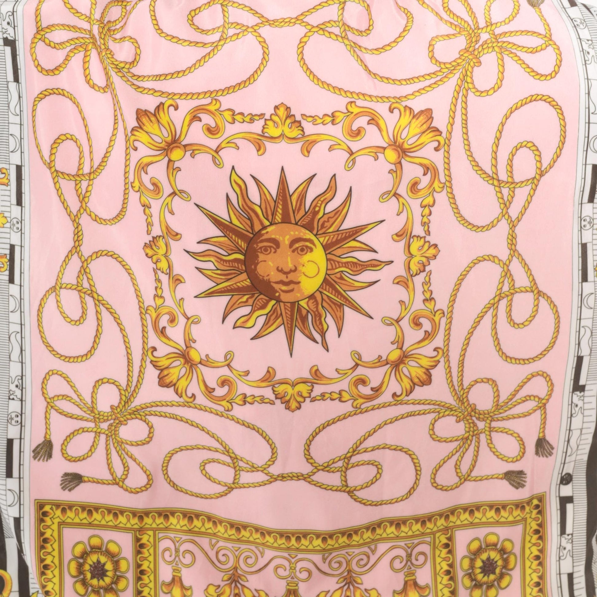 90s Giacca Sport Celestial Baroque Windbreaker Pink Gold Zip Jacket Large L