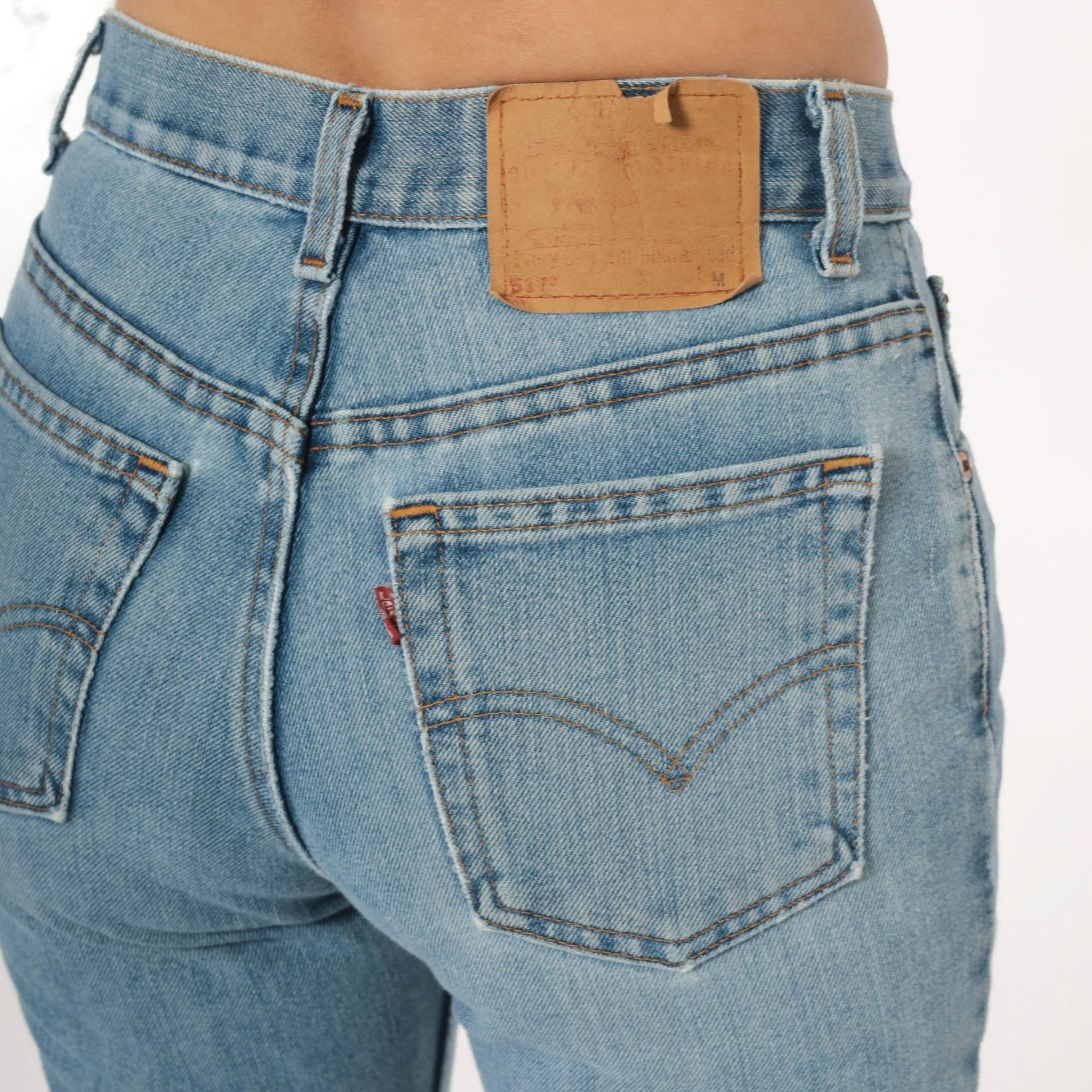 90s Levis 517 Boot Cut Jeans Light Wash Denim Low Rise Flare Small S