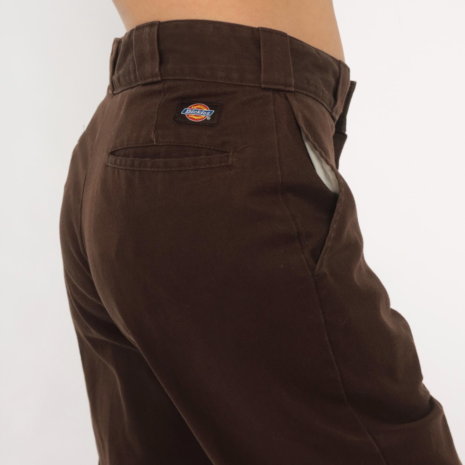 Y2K Dickies 874 Work Pants Brown Straight Leg Chino Trousers Medium 32