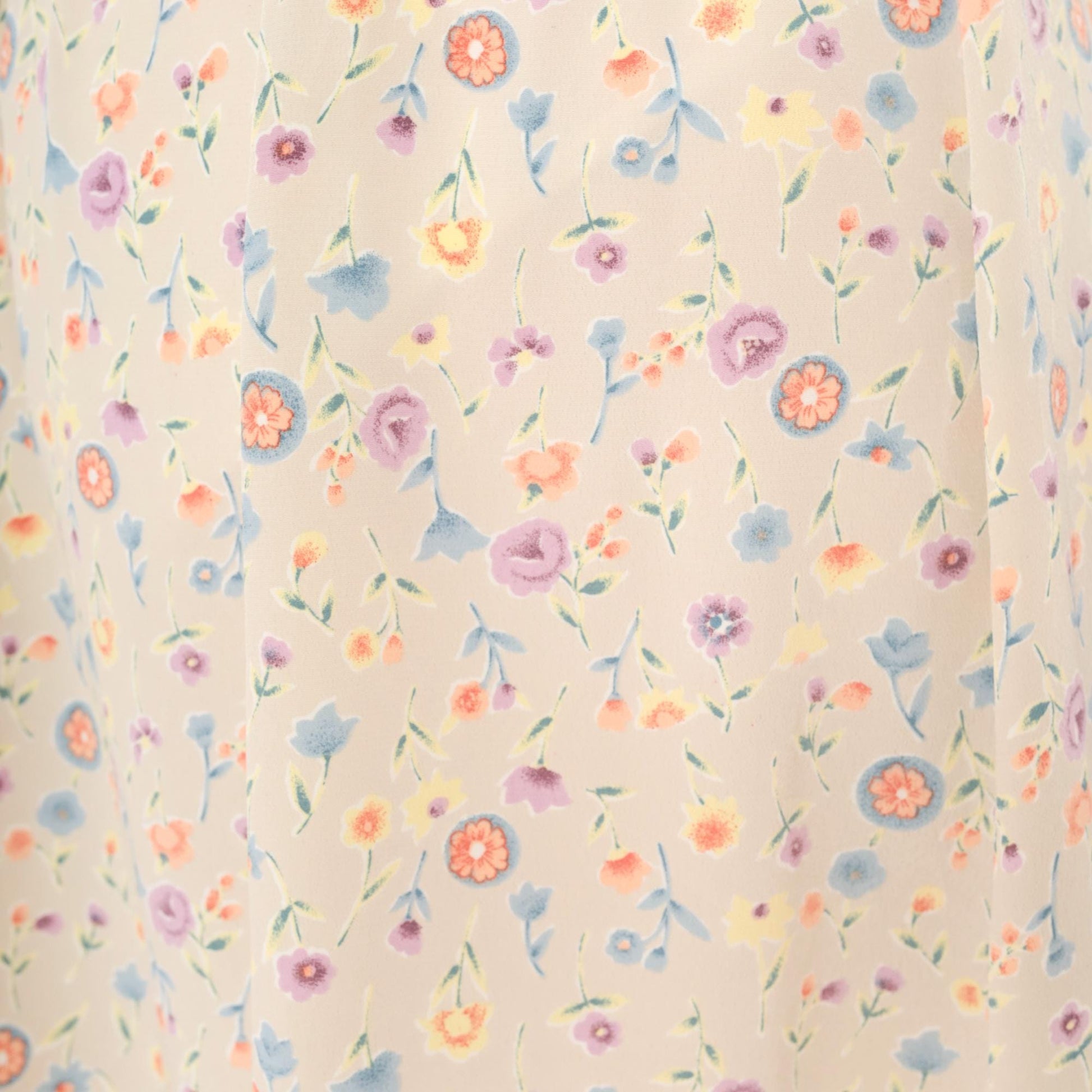 80s FT Studio Floral Midi Skirt Cream Pastel Ditsy Small Medium