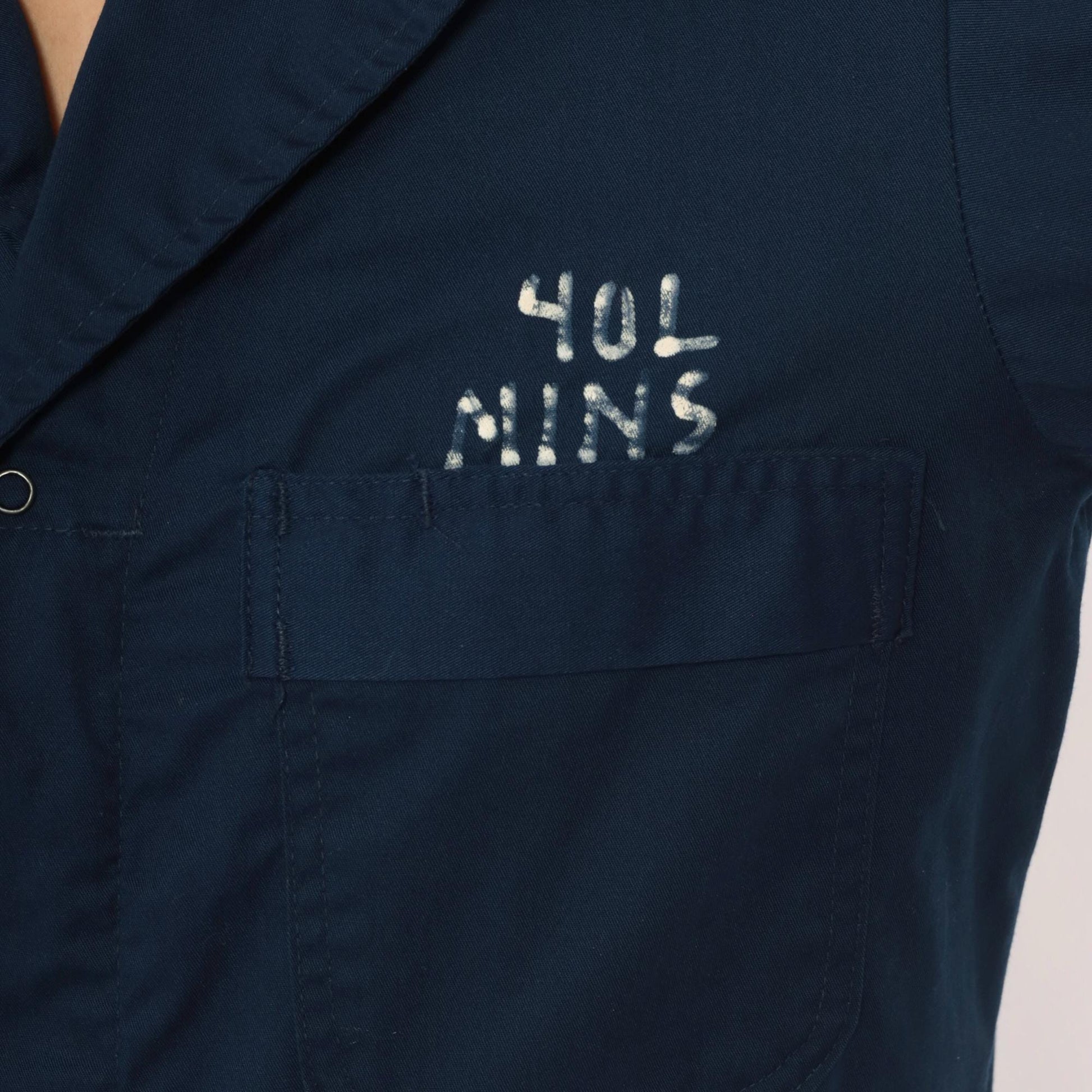 80s Formula 2 Navy Coveralls Workwear Jumpsuit Long Sleeve Cotton Blend Medium