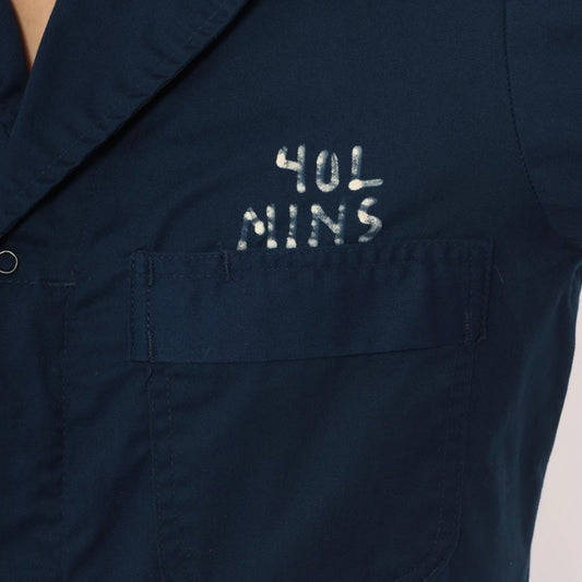 80s Formula 2 Navy Coveralls Workwear Jumpsuit Long Sleeve Cotton Blend Medium