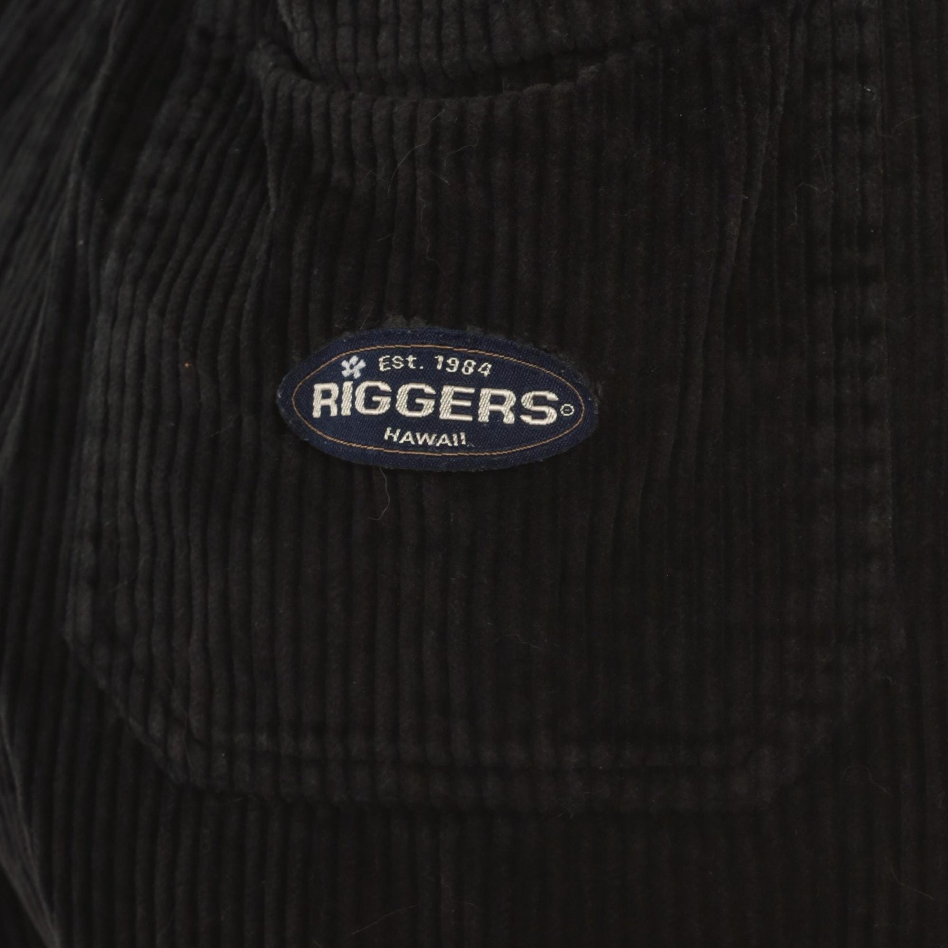 90s Riggers Hawaii Black Corduroy Shorts High-Waist Relaxed Fit Extra Small XS