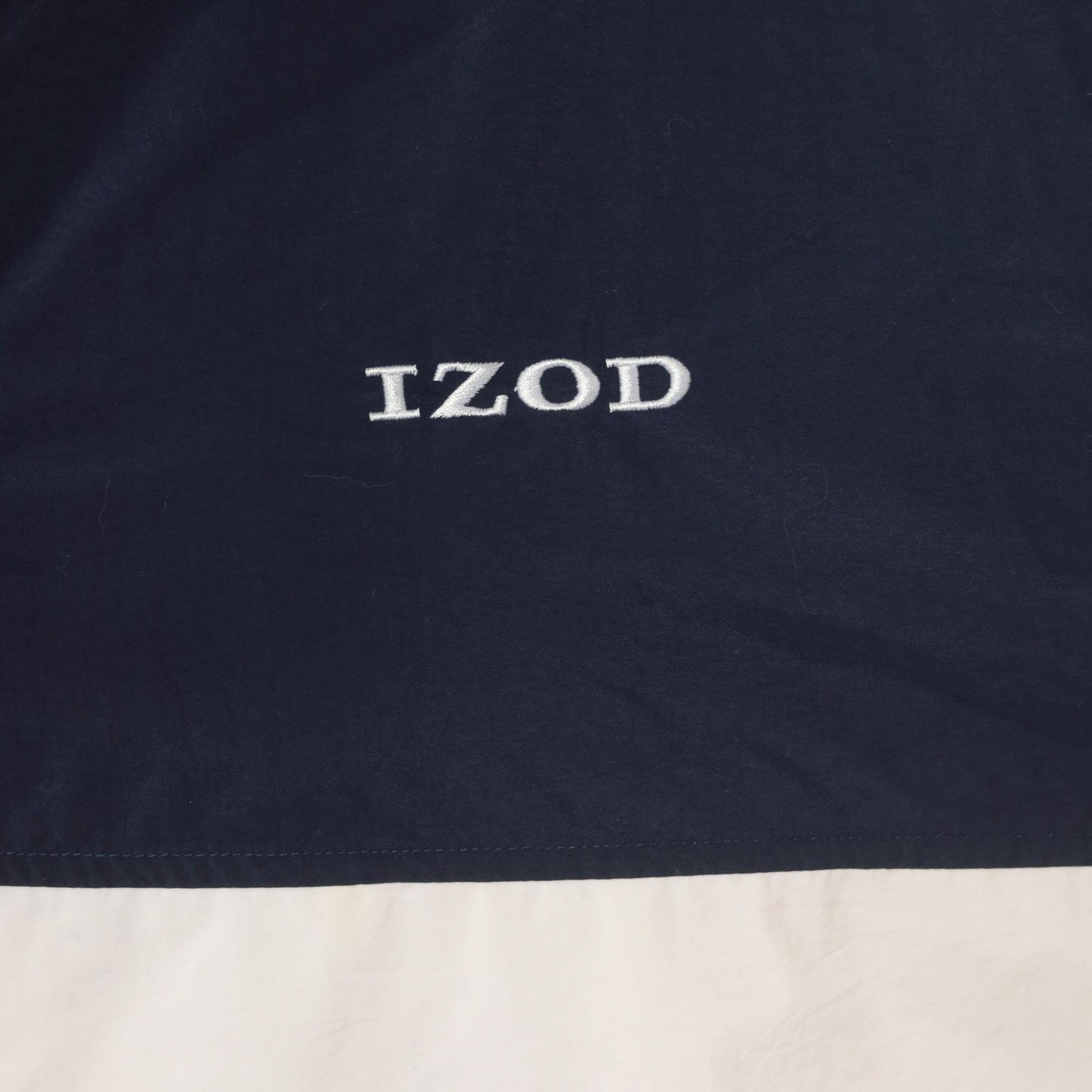 90s Izod Windbreaker Navy White Gold Color Block Half Zip Pullover Large L