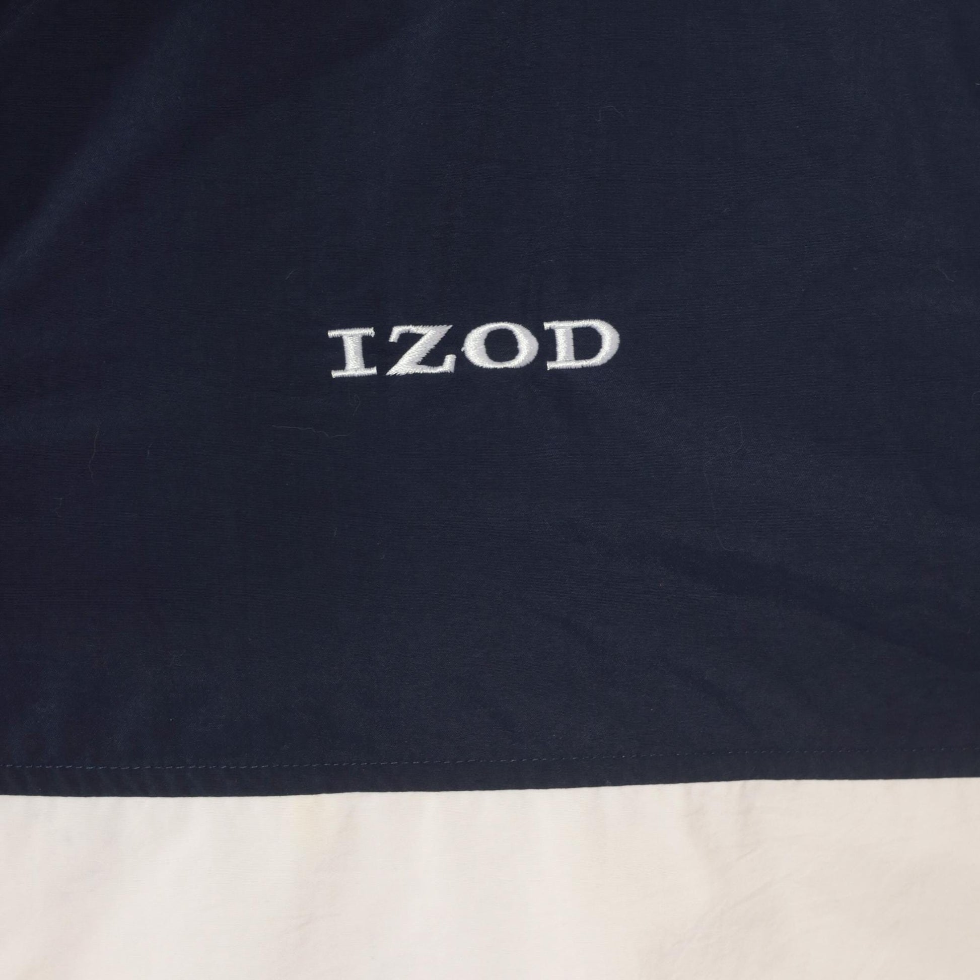 90s Izod Windbreaker Navy White Gold Color Block Half Zip Pullover Large L