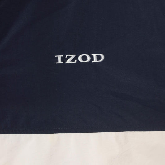 90s Izod Windbreaker Navy White Gold Color Block Half Zip Pullover Large L