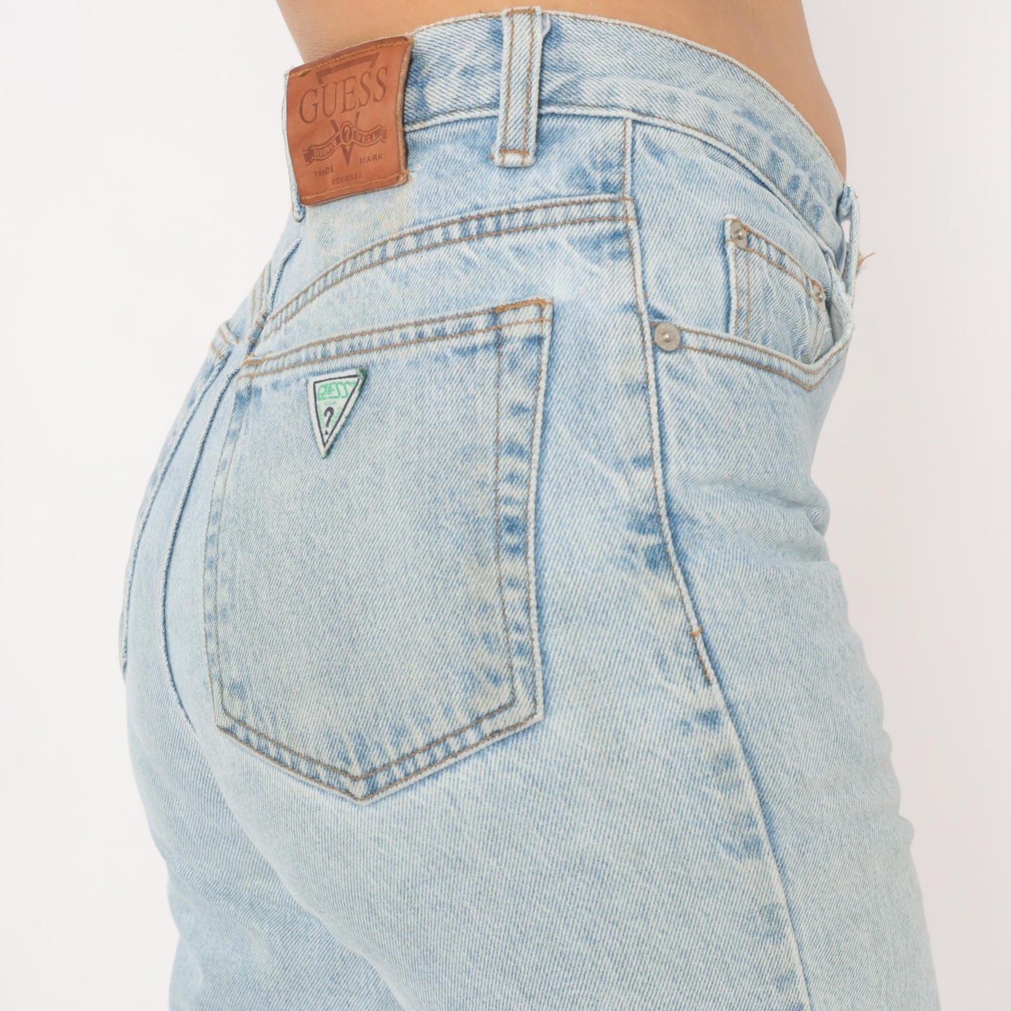 90s Guess Jeans Light Wash High Waisted Straight Leg Crop Denim W30 L30