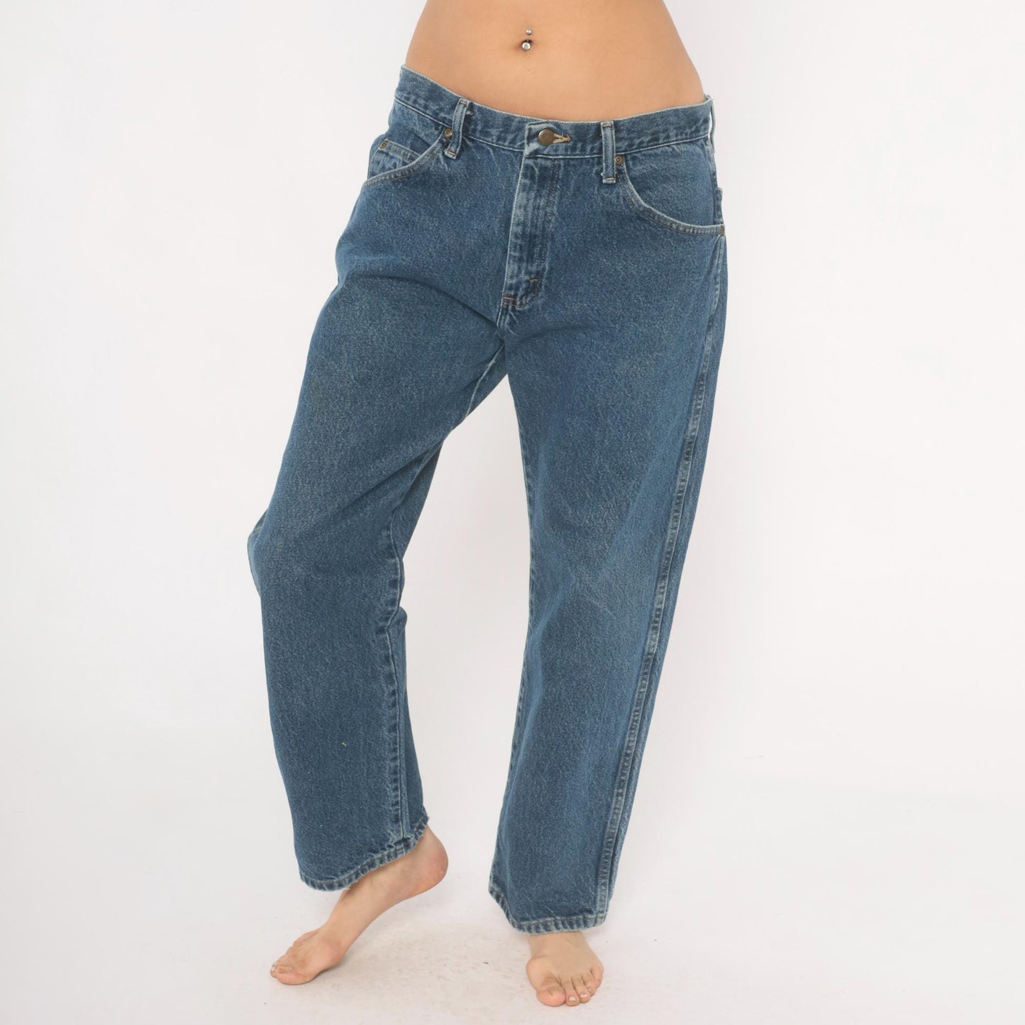 Wrangler Straight Leg Jeans 2000s Medium Wash Denim Relaxed Fit Men's 34 x 29