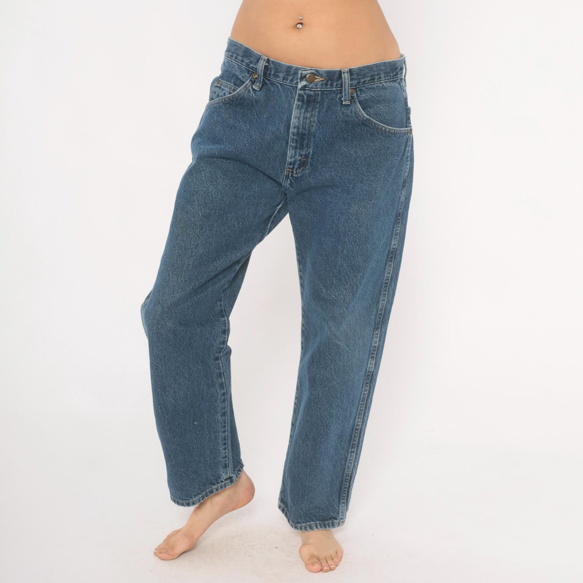 Wrangler Straight Leg Jeans 2000s Medium Wash Denim Relaxed Fit Men's 34 x 29