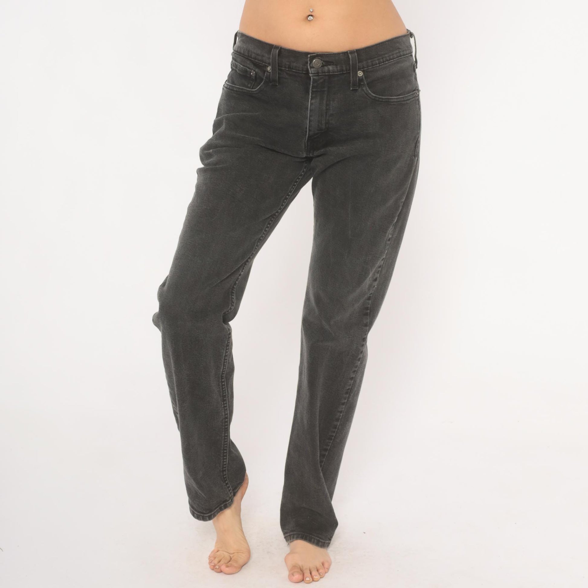 Levi's 514 Straight Leg Jeans Faded Black Charcoal Wash Denim W32 L34