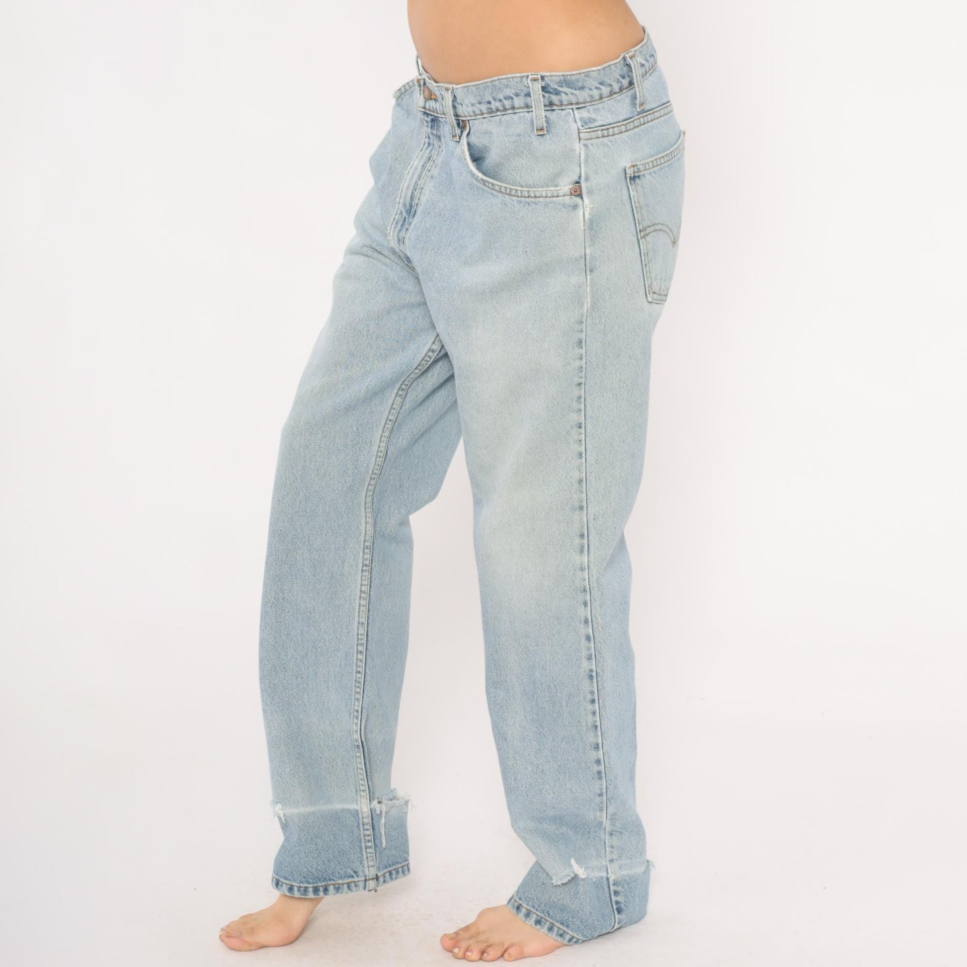 Levi's 505 Light Wash Jeans 2000s Straight Leg Denim Cotton W36 L30