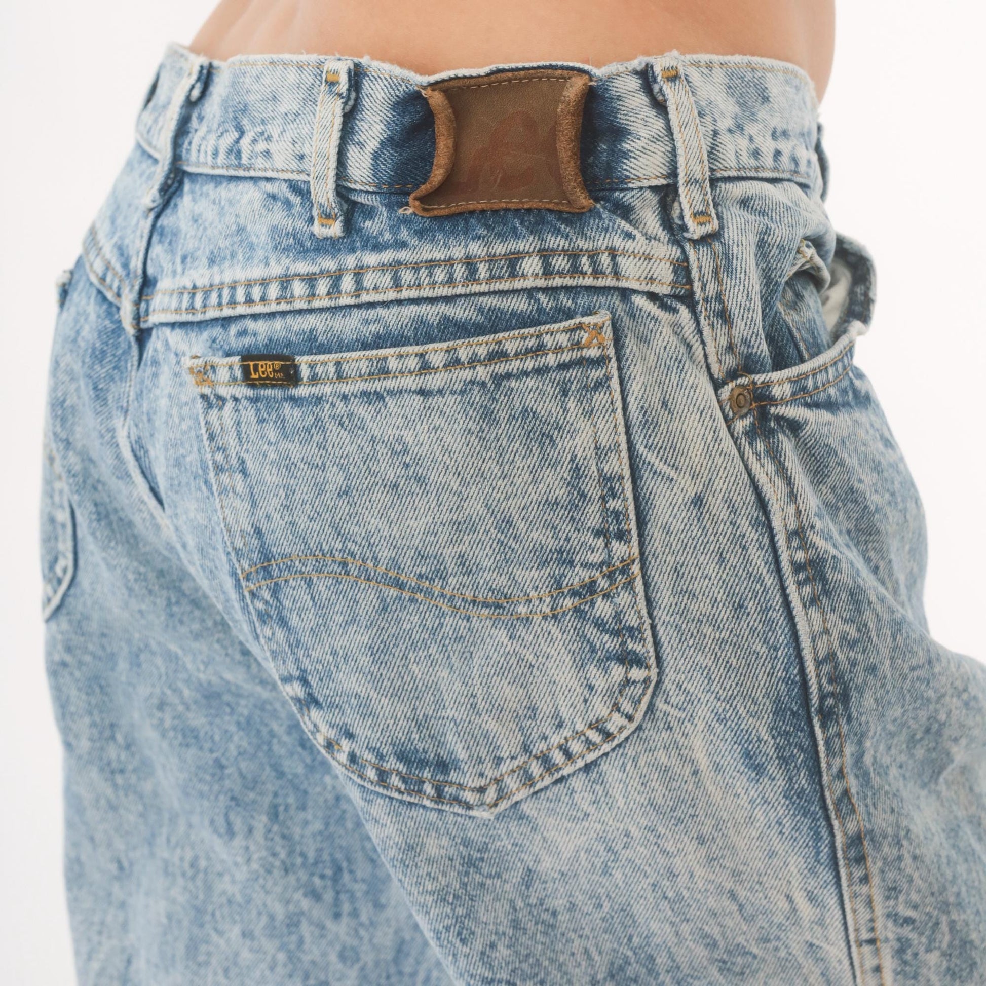 90s Lee Acid Wash Jeans Straight Leg Light Blue Stone Washed 38x32