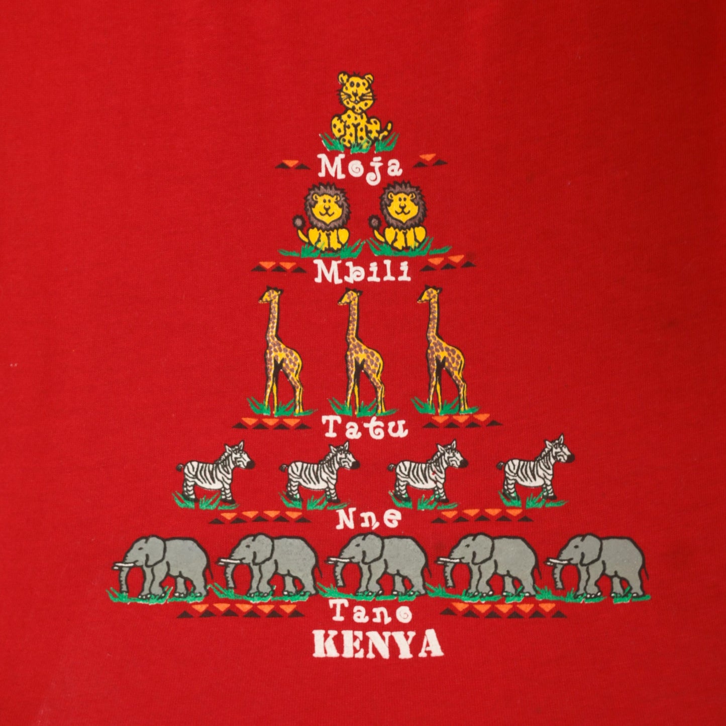 2000s Kenya Safari Animal Crop Tank Red Cotton Swahili Graphic XS