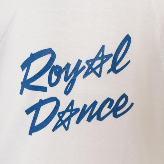 90s Jerzees Royal Dance Star Patch Sweatshirt Jacket White Blue Collared Medium M