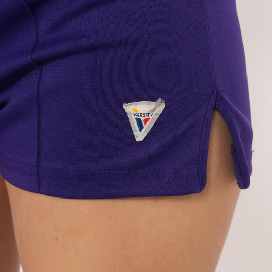 90s Varsity Purple Athletic Shorts Low-Rise Mini Elastic Waist Small S