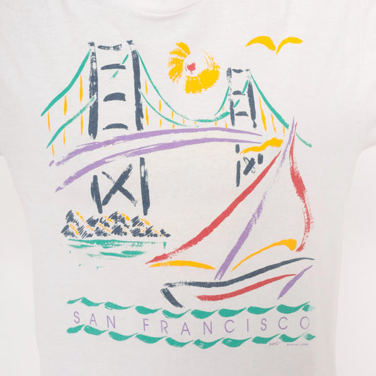 90s San Francisco Golden Gate Bridge Graphic Tee Cotton Unisex Large
