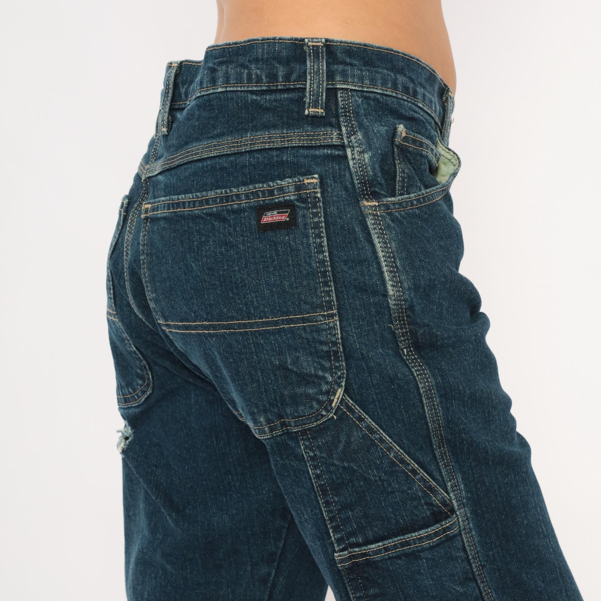 Dickies Carpenter Jeans Dark Wash Straight Leg Utility Denim 32x32 Medium