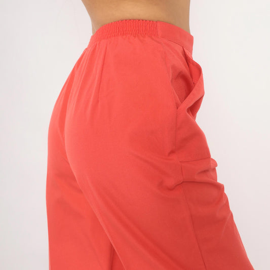 80s Koret Salmon Cotton Straight Leg Trousers High Waisted Small Medium