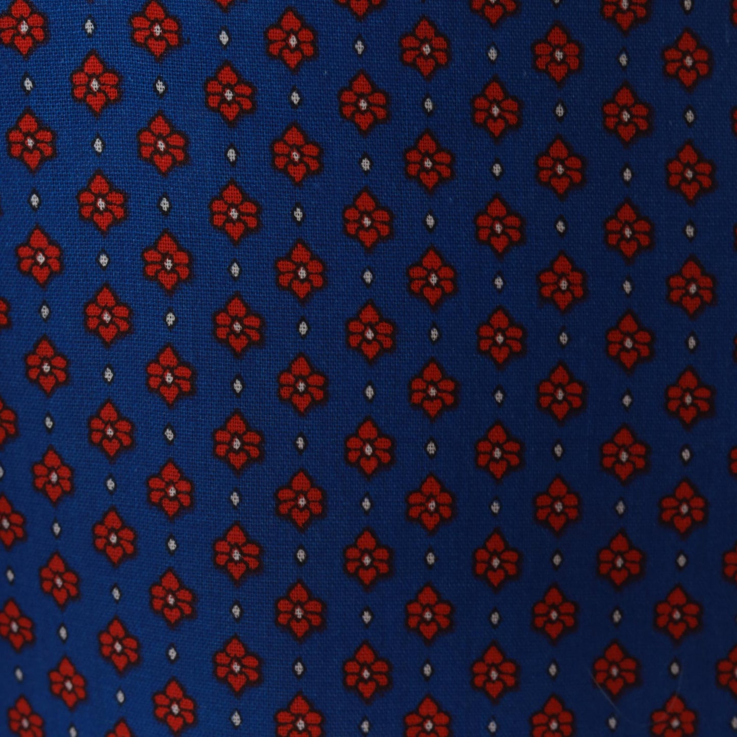 80s Maternity Calico Floral Shift Dress Blue Red Puff Sleeve Bib Collar Medium M