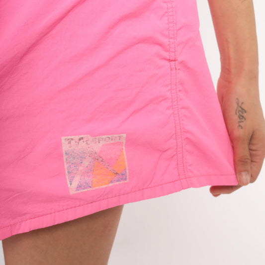 90s TYR Sport Hot Pink Swim Trunks Geometric Logo Neon Shorts Medium