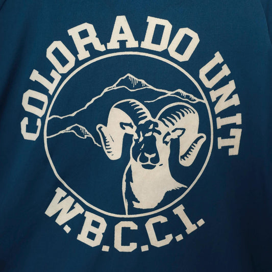 80s Sports Master Colorado Unit Windbreaker Navy Zip Jacket Bighorn Ram Medium