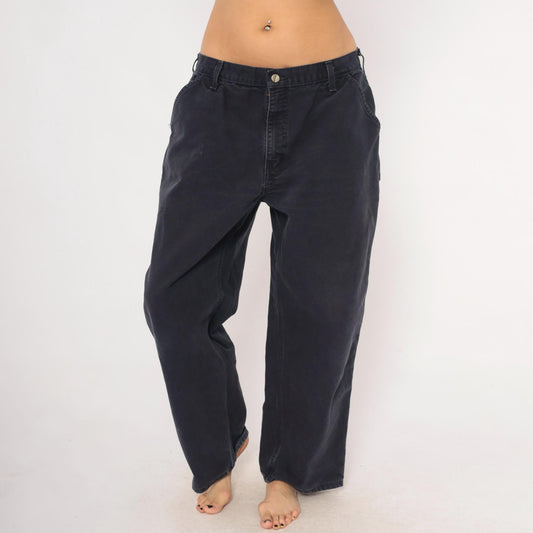 2000s Carhartt Carpenter Pants Navy Cotton Straight Leg Extra Large XL