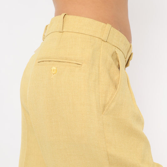 80s Pronti Tan Pleated Bermuda Shorts Tailored Cuffed Medium M
