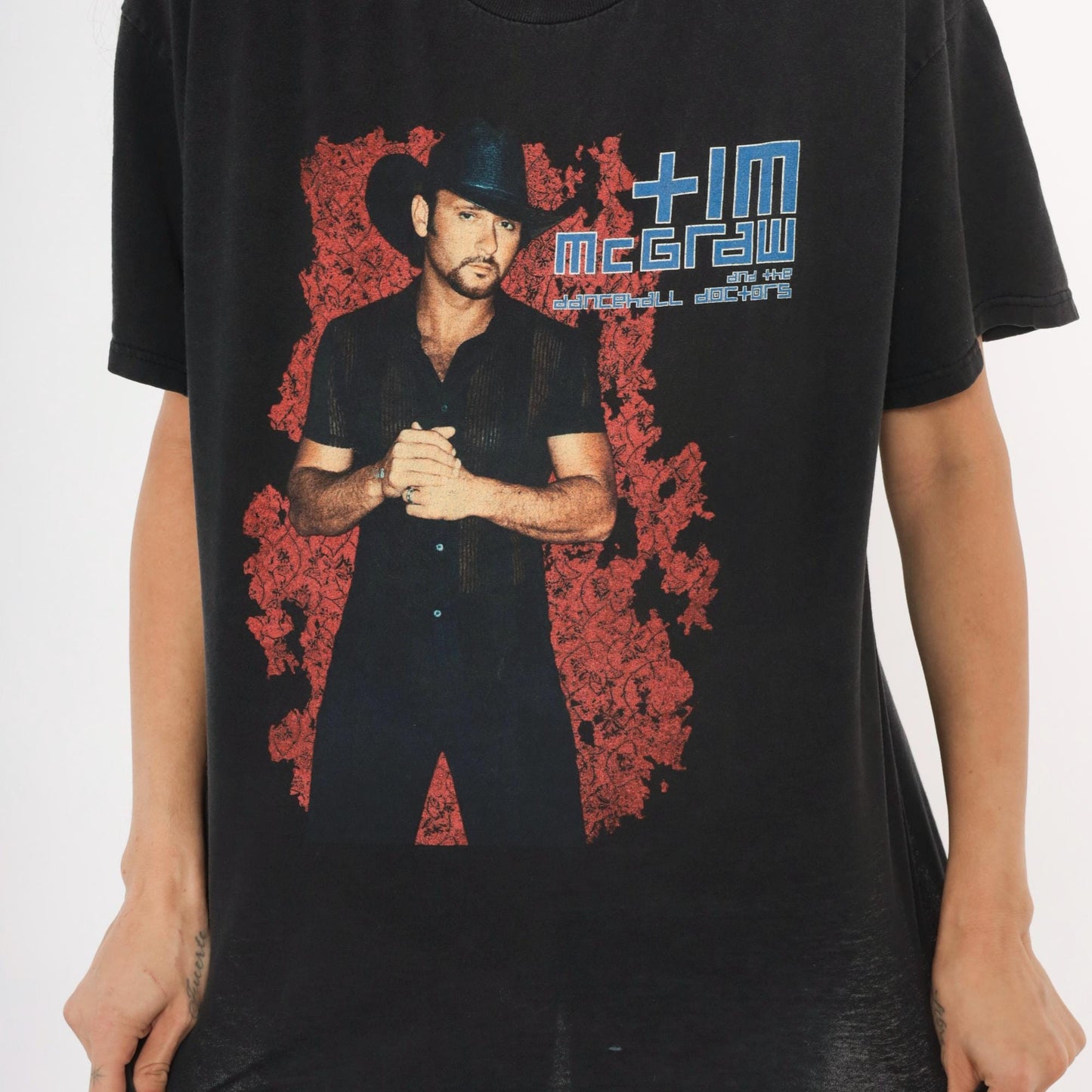 Tim McGraw Dancehall Doctors 2003 Tour Tee Black Concert Graphic Cotton Large L