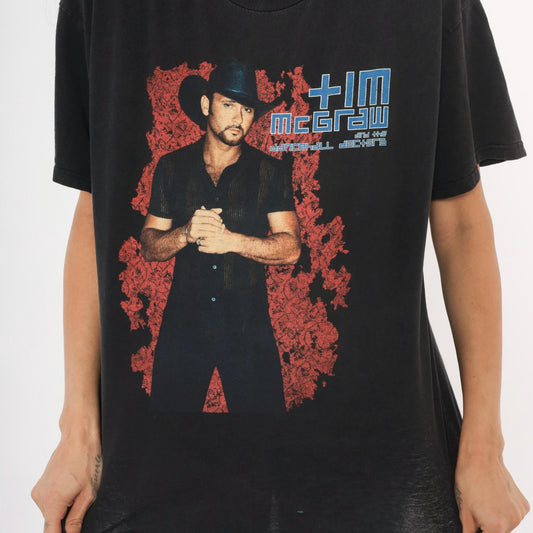 Tim McGraw Dancehall Doctors 2003 Tour Tee Black Concert Graphic Cotton Large L