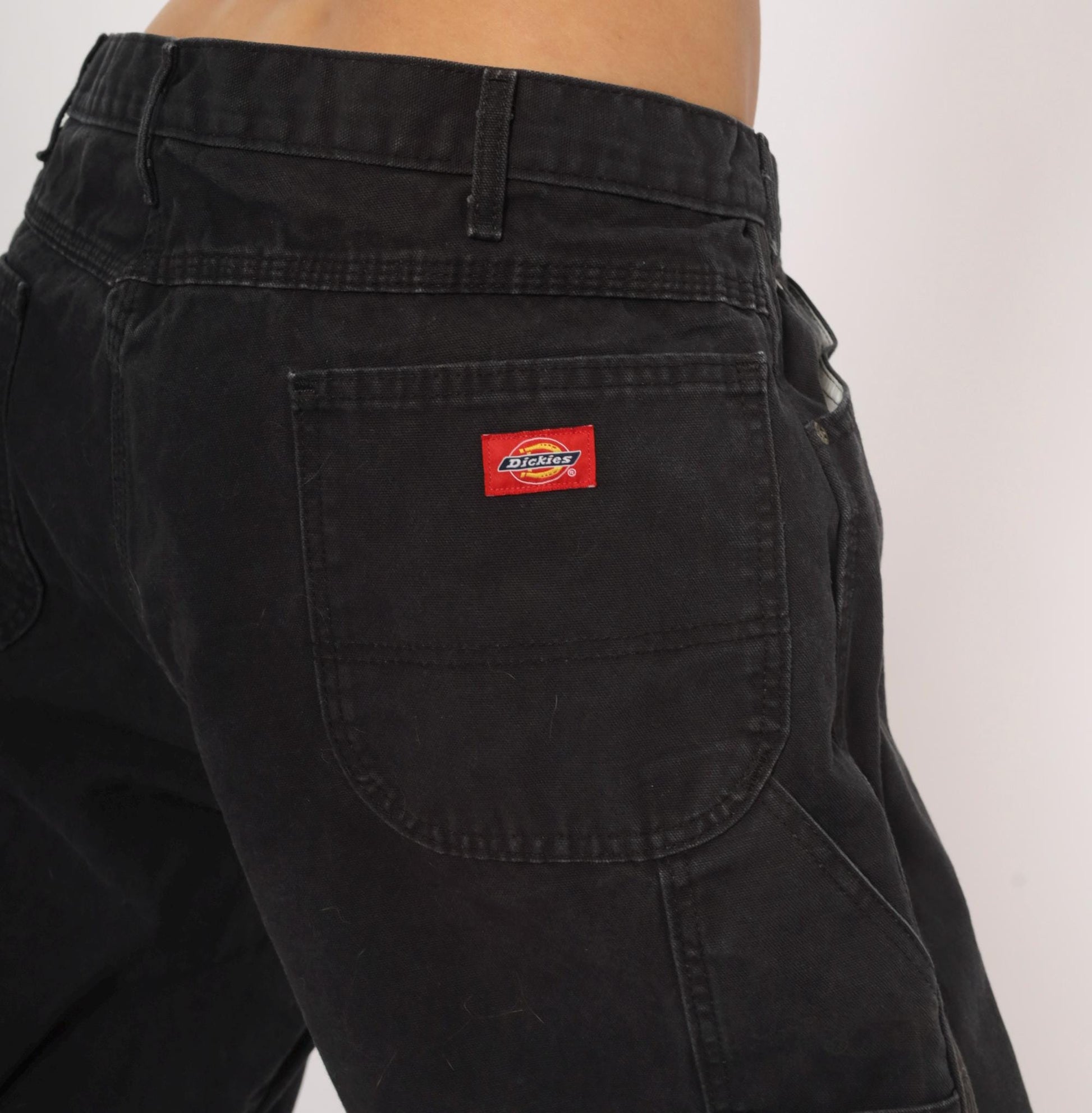 Y2K Dickies Carpenter Pants Black Cotton Canvas Relaxed Fit 40 x 30