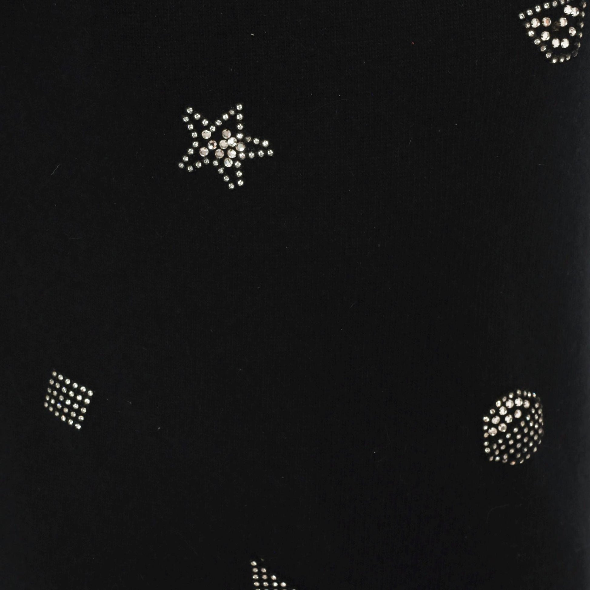 80s Adrienne Vittadini Rhinestone Studded Wool Angora Crewneck Pullover Black Medium