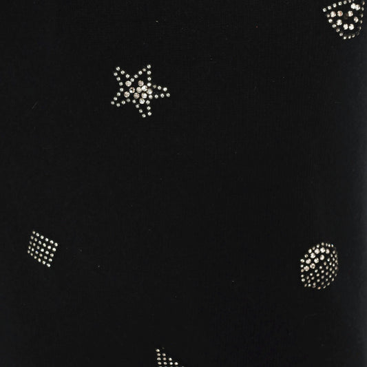 80s Adrienne Vittadini Rhinestone Studded Wool Angora Crewneck Pullover Black Medium
