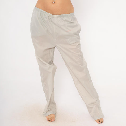 80s Adidas Originals Track Pants Grey Pink Trefoil Logo Medium M