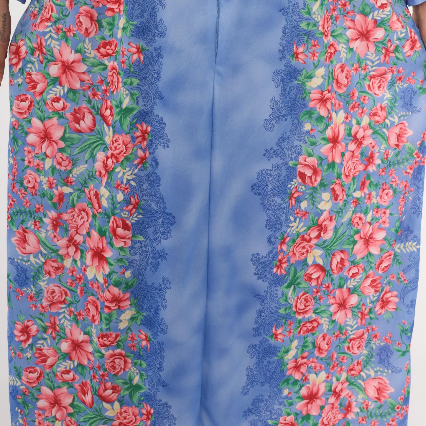 90s Anthony Richards Periwinkle Floral Kaftan Maxi Loungewear Plus Size XXL