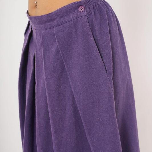 90s Hannington Boston Purple Pleated Midi Skirt Medium M