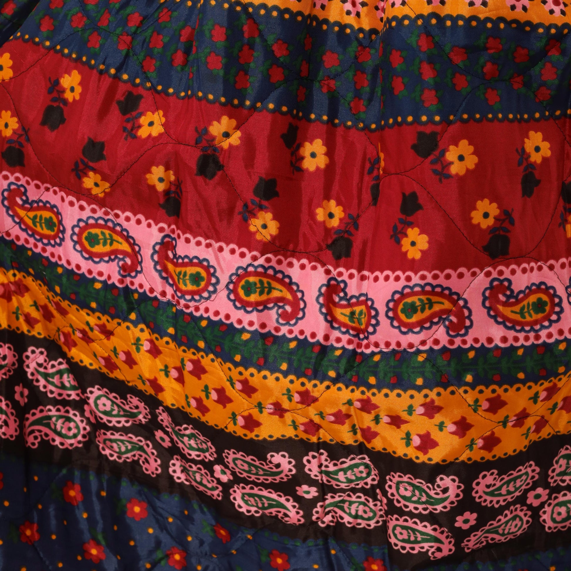 70s Best & Co. Paisley Floral Maxi Skirt Button Front High Waist Small