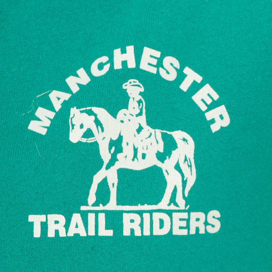 90s Jerzees Manchester Trail Riders Equestrian Sweatshirt Teal Cotton Medium M