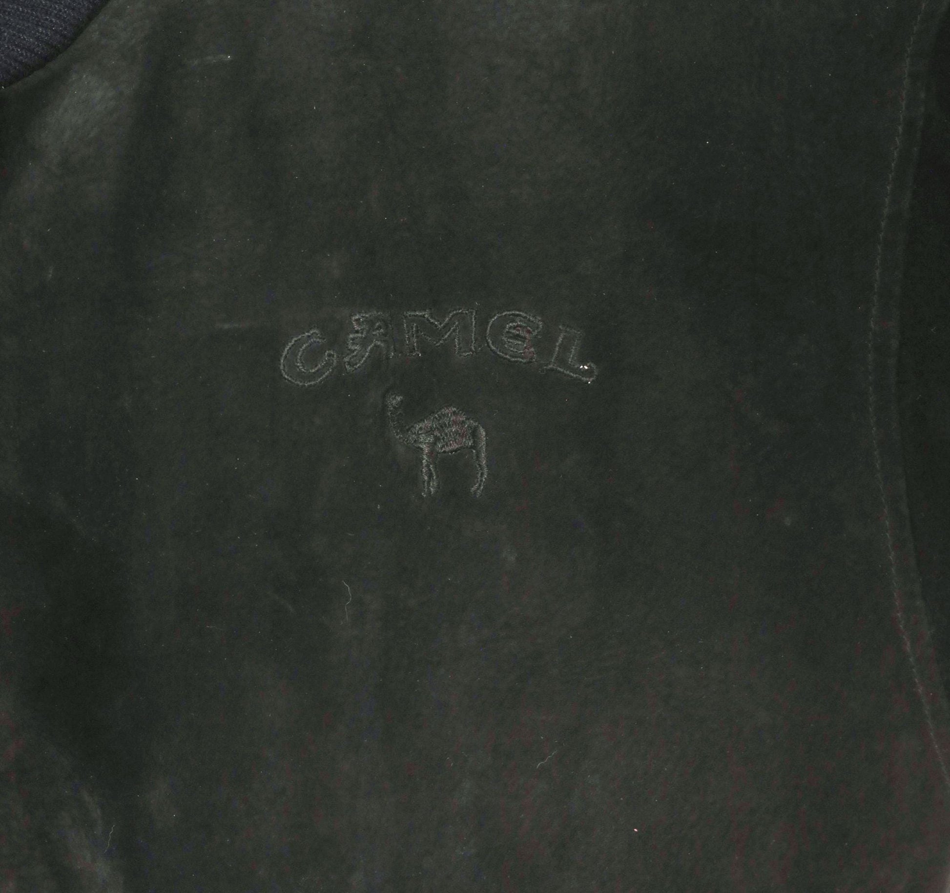 90s Camel Black Suede Bomber Jacket Knit Collar Leather Coat Extra Large XL