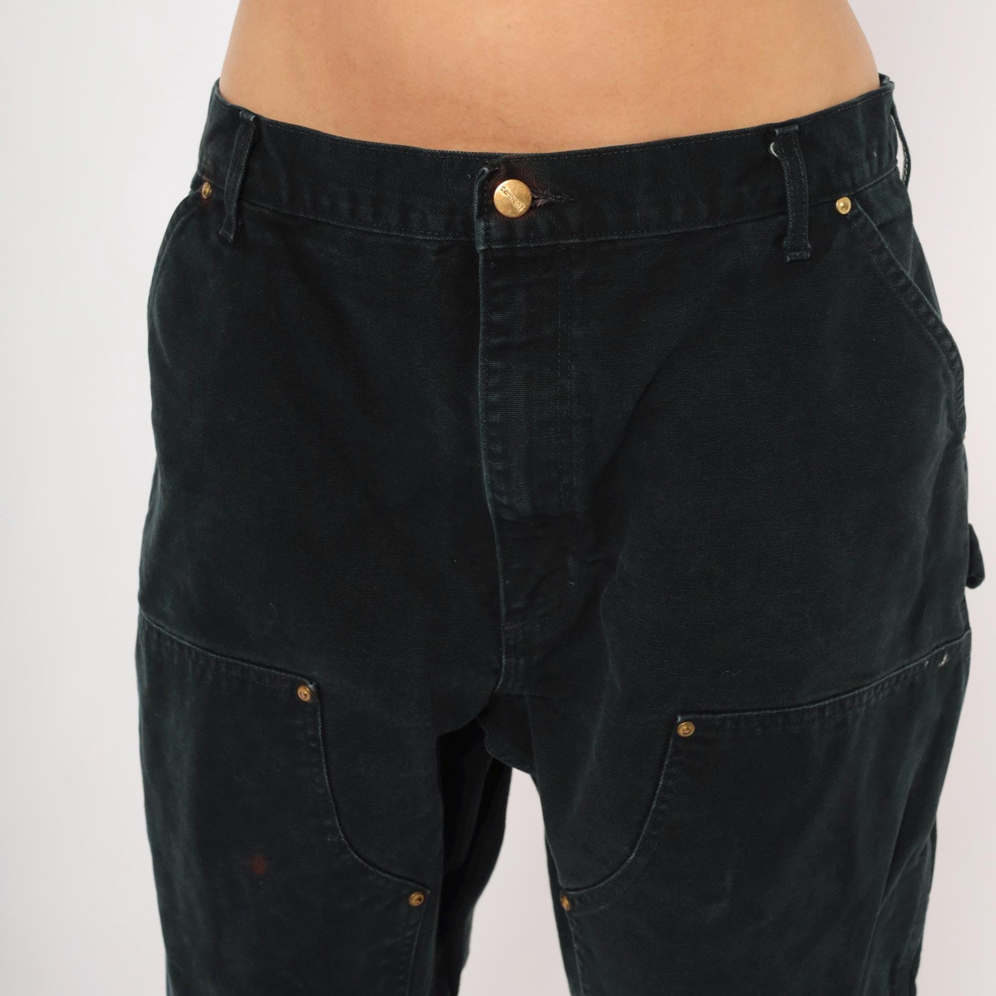 Carhartt Double Knee Canvas Carpenter Pants Black 38x29
