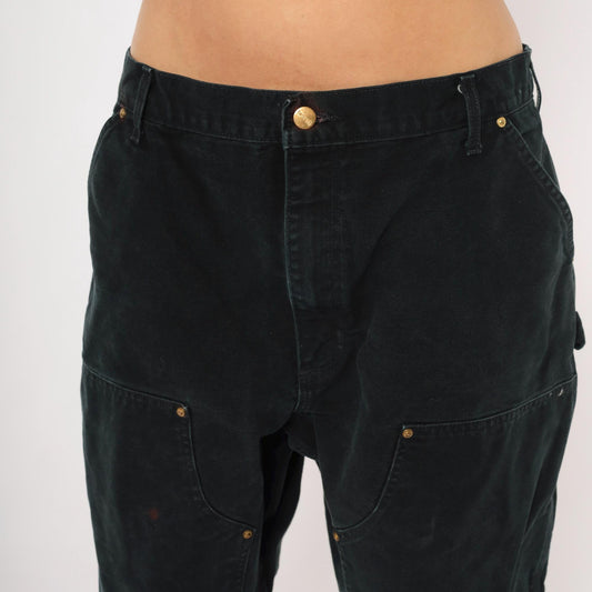 Carhartt Double Knee Canvas Carpenter Pants Black 38x29