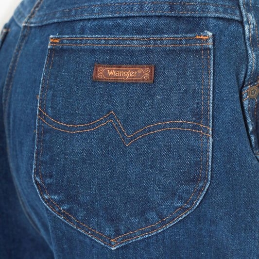 Wrangler Dark Indigo High Rise Straight Leg Jeans 80s Vintage 32x32
