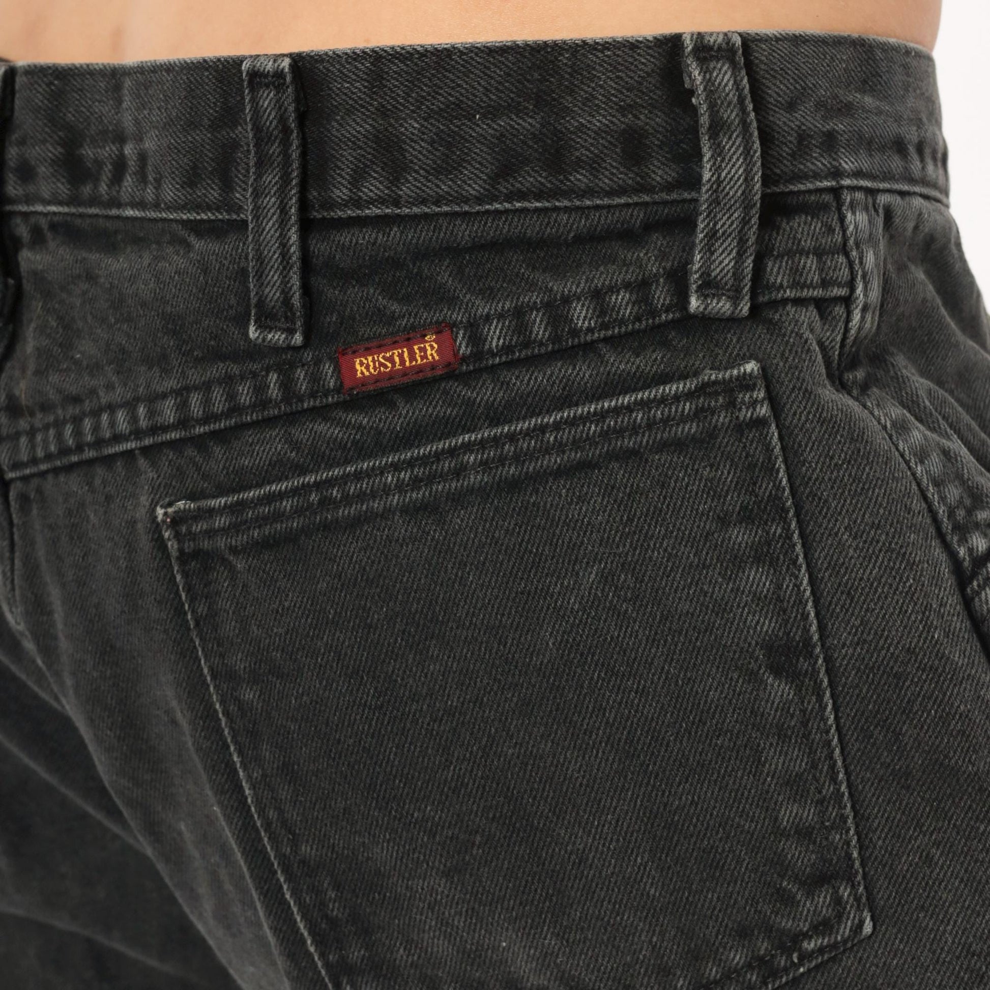 90s Rustler Faded Black High Rise Straight Leg Jeans 36x32