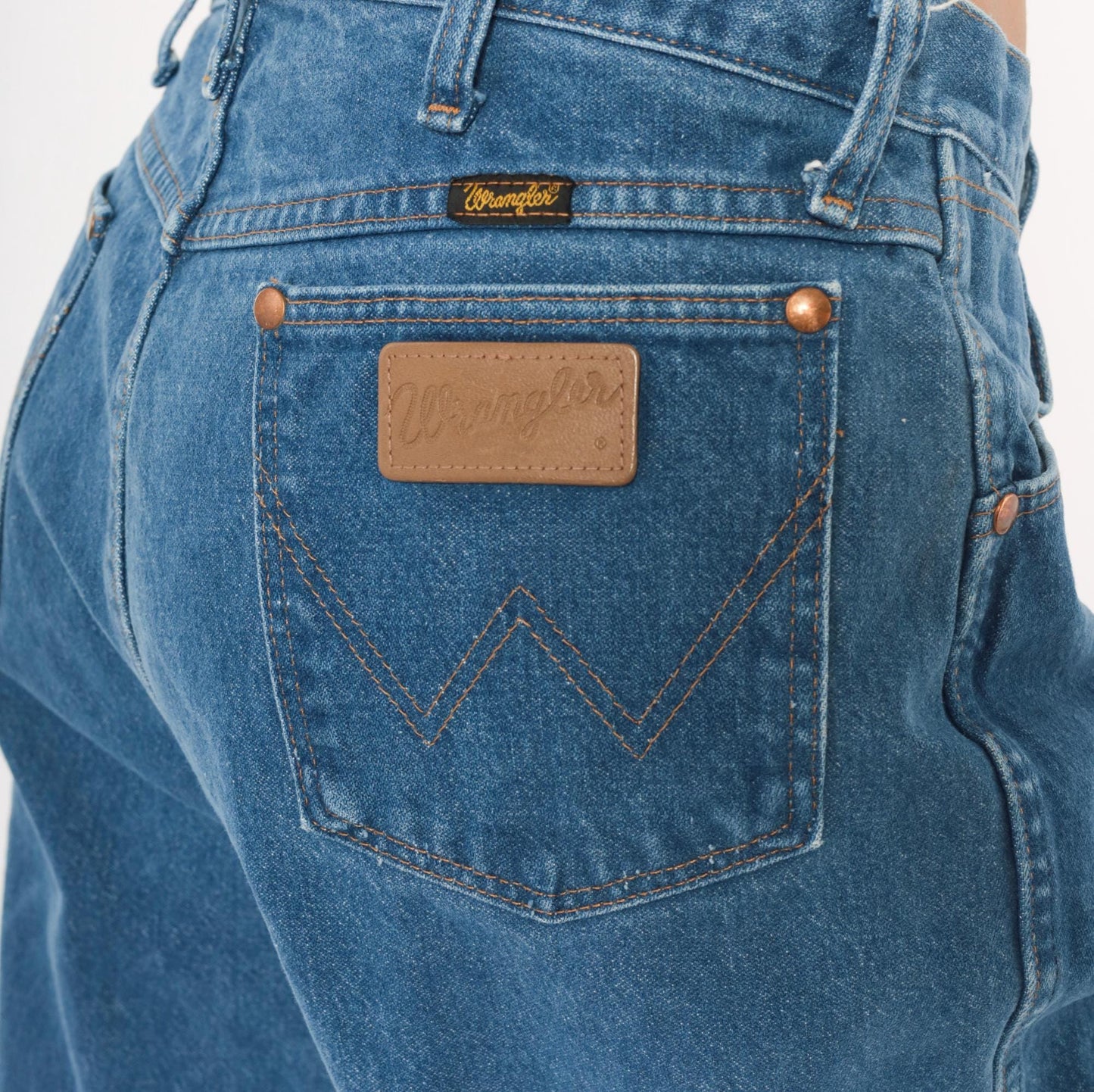 90s Wrangler Mom Jeans High Waist Straight Leg Blue Denim 35x36