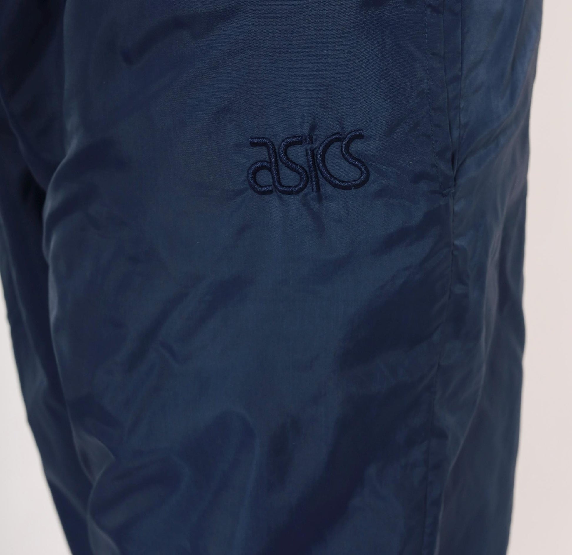 90s Asics Navy Windbreaker Track Pants Straight Leg Medium M