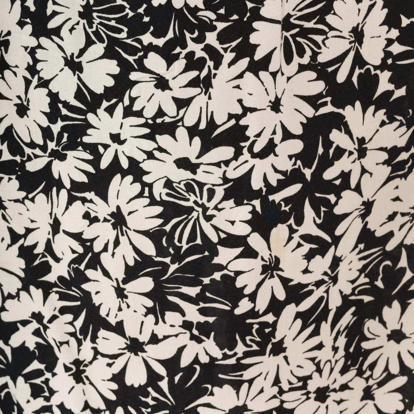 Y2K Briggs Black Daisy Floral Maxi Skirt Ivory Cream Medium M