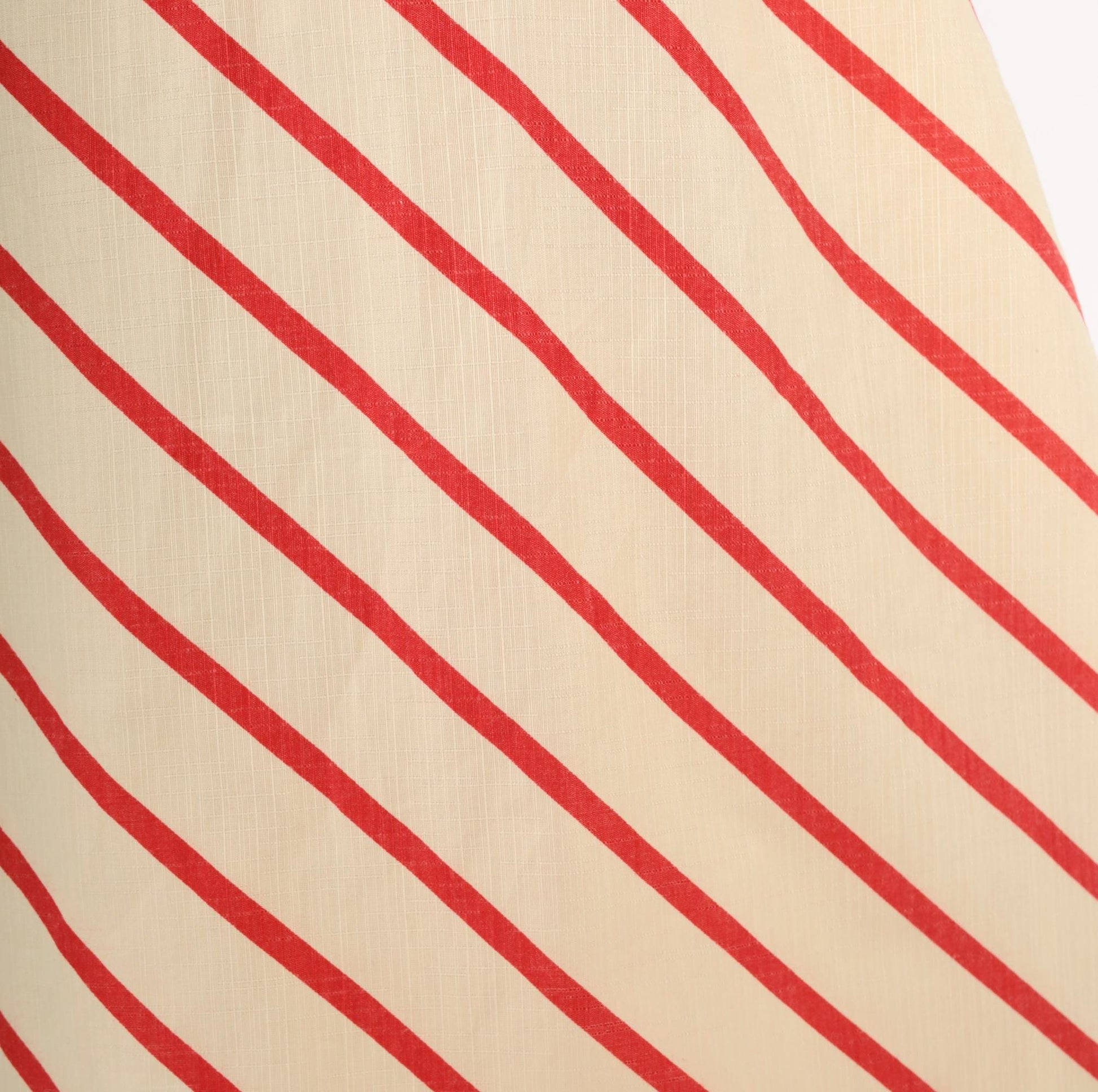 60s Bryn Mawr Diagonal Stripe A-Line Skirt Red Cream Knee Length Extra Small XS