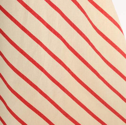 60s Bryn Mawr Diagonal Stripe A-Line Skirt Red Cream Knee Length Extra Small XS